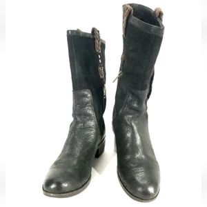 UGG Australia JASPAN 1004206 Women's Size 7 Oiled Suede Riding Boot Black